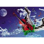 Cakapuzzle Gökyüzündeki Notalar ve Gitar 120 Parça Ahşap Puzzle