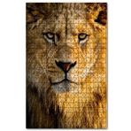 Cakapuzzle Gözlerinin İçine Bakan Erkek Aslan 120 Parça Ahşap Puzzle