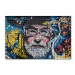 Cakapuzzle Gözlüklü Sakallı Adam Duvar Boyama 120 Parça Ahşap Puzzle