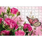 Cakapuzzle Güller ve Kelebek 120 Parça Ahşap Puzzle