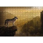 Cakapuzzle Gün Batımında Yalnız Kurt 120 Parça Ahşap Puzzle