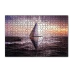 Cakapuzzle Günbatımı Deniz Kristal Üçgen 3D 120 Parça Ahşap Puzzle