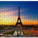 Cakapuzzle Günbatımı Eyfel Kulesi ve Bulutlu Gökler Mdf 255 Parça Puzzle