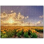 Cakapuzzle Günbatımında Bulutlar ve Sarı Laleler Mdf 255 Parça Puzzle