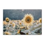 Cakapuzzle Günebakan Çiçeği Flu Arkaplan 120 Parça Ahşap Puzzle