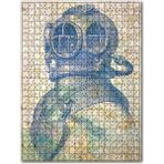 Cakapuzzle Harita Nostaljik Dalgıç Kıyafeti Görseli Ahşap 255 Parça Puzzle