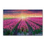 Cakapuzzle Hollanda Gündoğumunda Lale Tarlaları 120 Parça Ahşap Puzzle