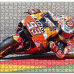 Cakapuzzle Honda Repsol Turuncu Motorsiklet Sola Virajda Mdf 1000 Parça Puzzle