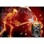 Cakapuzzle İskelet Gitarist Alevler İçinde 120 Parça Ahşap Puzzle