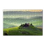 Cakapuzzle İtalya Toscano Tepedeki Ev Dağlar 120 Parça Ahşap Puzzle