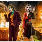 Cakapuzzle Joker ve Harley Quinn Alevler Arkaplan Mdf 500 Parça Puzzle