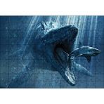 Cakapuzzle Jurassic World Megalodon Ve Büyük Beyaz Köpek Balığı Puzzle Yapboz Mdf Ahşap