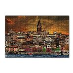 Cakapuzzle Kabataş ve Galata Kulesi Dijital Modifiyeli 120 Parça Ahşap Puzzle