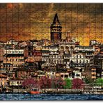 Cakapuzzle Kabataş ve Galata Kulesi Dijital Modifiyeli Mdf 120 Parça Puzzle