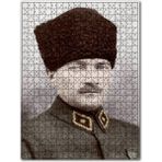 Cakapuzzle Kalpaklı Atatürk Portresi Görseli Ahşap 500 Parça Puzzle