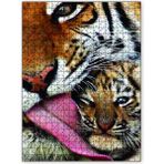 Cakapuzzle Kaplan ve Yavrusu 120 Parça Mdf Puzzle