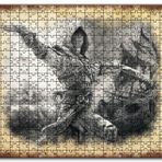 Cakapuzzle Karakalem Silahlı Korsan ve Arkada Gemisi Mdf 120 Parça Puzzle