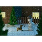 Cakapuzzle Kardan Adam ve Oyun İsteyen Köpek 120 Parça Ahşap Puzzle