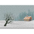 Cakapuzzle Karlı Tepeler Kuru Ağaç ve Şirin Kulübe 120 Parça Ahşap Puzzle