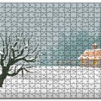 Cakapuzzle Karlı Tepeler Kuru Ağaç ve Şirin Kulübe Mdf 500 Parça Puzzle
