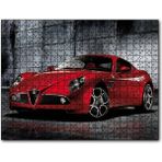Cakapuzzle Kırmızı Renk Alfa Romeo 8c Competizione Araba Mdf 120 Parça Puzzle