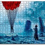 Cakapuzzle Kıyamet Sonrası Romantik Kırmızı Balonlar Mdf 1000 Parça Puzzle