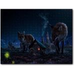 Cakapuzzle Kulübe ve Etrafında Dev Tilkiler 255 Parça Puzzle
