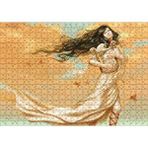 Cakapuzzle Lir Çalan Mistik Kız ve Kuşlar 120 Parça Ahşap Puzzle