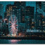 Cakapuzzle Lunapark ve Gökdelenler Mdf 1000 Parça Puzzle