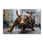 Cakapuzzle Manhattan Wall Street Önü Boğa Heykeli 120 Parça Ahşap Puzzle