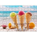 Cakapuzzle Masada Kornet Dondurmalar Flu Sahil Arka Plan Puzzle Yapboz Mdf Ahşap