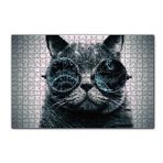 Cakapuzzle Matematik İşlemli Gözlüklü Kedi 120 Parça Ahşap Puzzle
