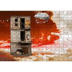 Cakapuzzle Metruk Bina Trapezciler ve Bulutlar 120 Parça Ahşap Puzzle