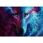 Cakapuzzle Mistik Kurt Gözleri Mavi ve Kırmızı 120 Parça Ahşap Puzzle