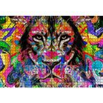Cakapuzzle Modern Sanat Rekli Boyama Aslan Figür Mdf 1000 Parça Puzzle