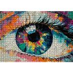 Cakapuzzle Modern Sanat Renli Boyama Kadın Gözü 120 Parça Ahşap Puzzle