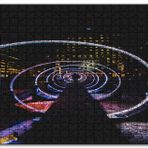 Cakapuzzle Neon Spiral Tünel ve Adam Mdf 1000 Parça Puzzle