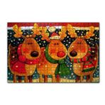 Cakapuzzle Noel Babanın Geyikleri Atkılı ve Bereli 120 Parça Ahşap Puzzle