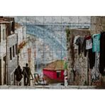 Cakapuzzle Nostaljik Sokak Merdivenler Çamaşırlar 120 Parça Ahşap Puzzle