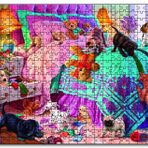 Cakapuzzle Odasında Sevimli Yavru Köpekler Ahşap 255 Parça Puzzle