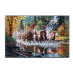 Cakapuzzle Ormanda Akarsu Şelale ve Yaban Atları 120 Parça Ahşap Puzzle