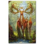 Cakapuzzle Ormanda Kral Geyik ve Elf Kızları Ahşap 1000 Parça Puzzle