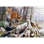 Cakapuzzle Ormandaki Yaşlı Ağaç ve Kahverengi Tilki 120 Parça Ahşap Puzzle