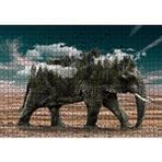 Cakapuzzle Ormanları ve Bulutları Barındıran Fil 120 Parça Ahşap Puzzle