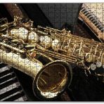 Cakapuzzle Piyano ve Saksafon Yakın Plan Mdf 1000 Parça Puzzle