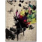 Cakapuzzle Piyanodan Müzik Eşliğinde Kelebek Esintisi Görseli 120 Parça Puzzle