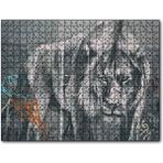 Cakapuzzle Pusudaki Aslan Duvar Boyama Mdf 500 Parça Puzzle