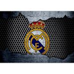 Cakapuzzle Real Madrid Logo Gri Siyah Petek Zemin 120 Parça Ahşap Puzzle