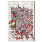 Cakapuzzle Retro Istanbul Galata Kulesi Tarz Görsel 1000 Parça Puzzle