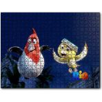 Cakapuzzle Rio Macerası Sarı ve Kırmızı Beyaz Kuşlar Mdf 120 Parça Puzzle